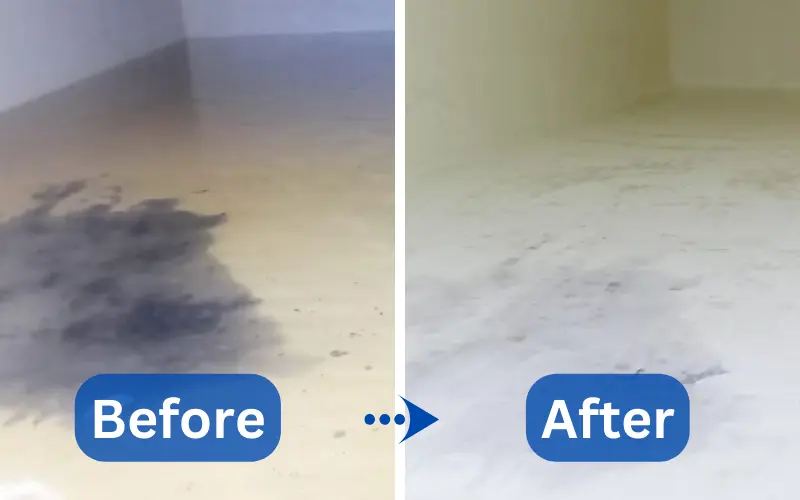 water tank before and after cleaning service